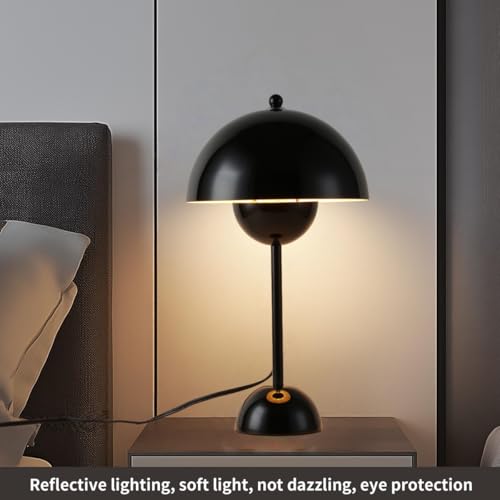 Creative Mid-Century Modern Bud Table Lamp for Home&Office, Glossy Black - color: Glossy Black