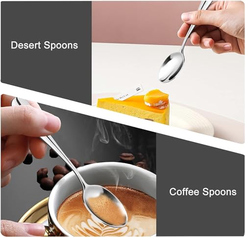 Demitasse Espresso Spoons, Mini Coffee Spoon, 5.5 Inch Stainless Steel Small Spoons for Dessert, Tea,Set of 6 - size: 5.5in