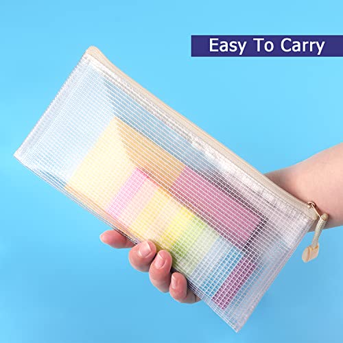 Tamaki 6 Pack Small Mesh Zipper Pouch Bags A6 Size - color: 6 Pack Macaroon