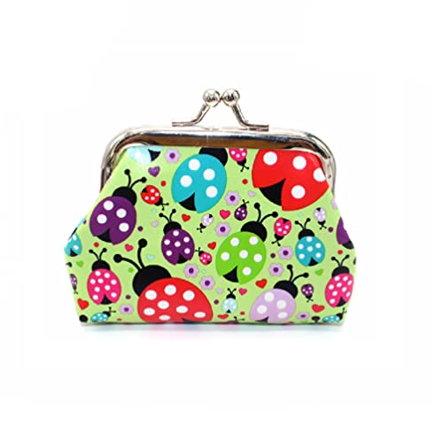 Lovely Beetles Pattern Coin Purse- Mini Beetle Design Clasp Pouch Wallet Key Bags Money Bag, Perfect Gifts for Girls Purses Women Wallets Buckle Party Favors - color: black