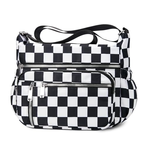 NPBAG Crossbody Bag for Women, Shoulder Purse Handbag Messenger Bag, Trendy Pocketbooks, Waterproof and Multi-Pockets - color: Checkerboard
