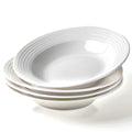 8.7-inch Wide Rim Lead-Free Ceramic Soup Bowls, Set of 4, White