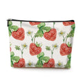 Boho Makeup Bag, Watercolor Strawberry Cosmetic Bag Makeup Organizer Pouch - color: Strawberry
