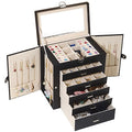 BOOVO Large Jewelry Box for Women 6 Layer - color: Black, size: 6 Layer