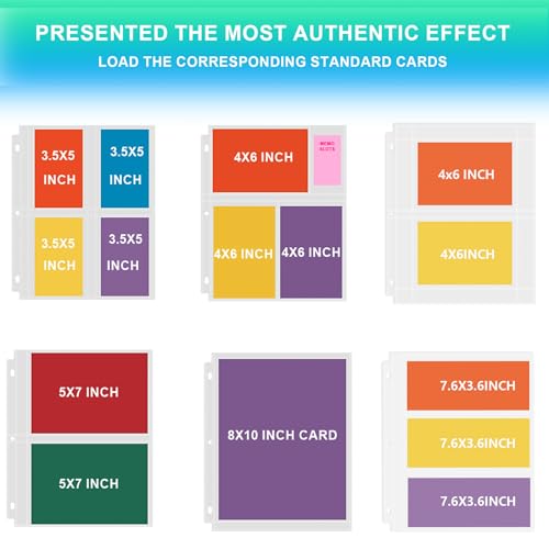 100 Pack （7.6x3.6inch ） 3 Pockets Currency Sleeves for 3 Ring Binder - color: 7.6x3.6inch-3pocket|8.5 X 11" Binders