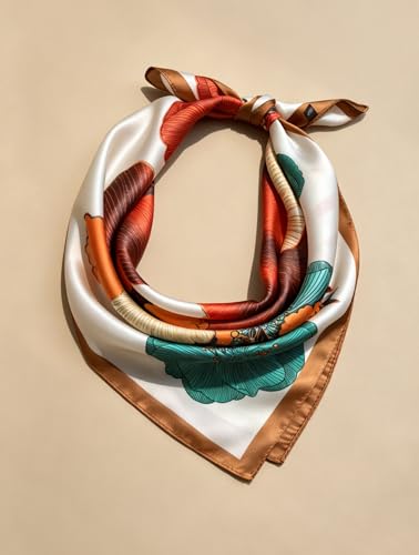 Silk Like Square Scarf for Women Men 27.5" - color: Ginkgo Yellow