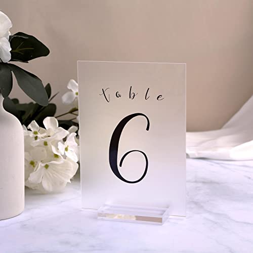UNIQOOO 3" Clear Acrylic Stand |3mm Slot Wedding Sign Holders, Perfect for Wedding, Table Number, Exhibition, Office, Restaurant, Business, 20 Count