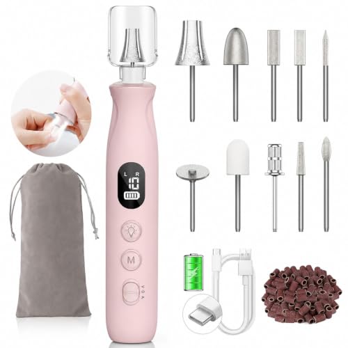 Electric Nail File Drill, Toe Nail Grinder for Thick Toenails & Callus - color: Rose Pink