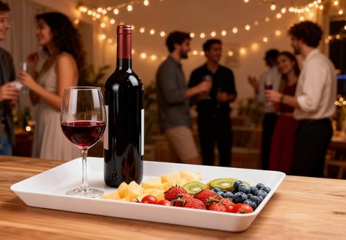 DCA 4 Pack White Serving Trays for Entertaining, BBQ & Parties