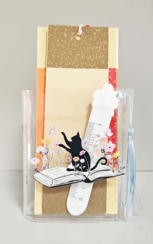 Book Shaped Bookmark Holder, Reading Accessories Gift for Book Lovers, Women, Librarians (cat) - style: cat
