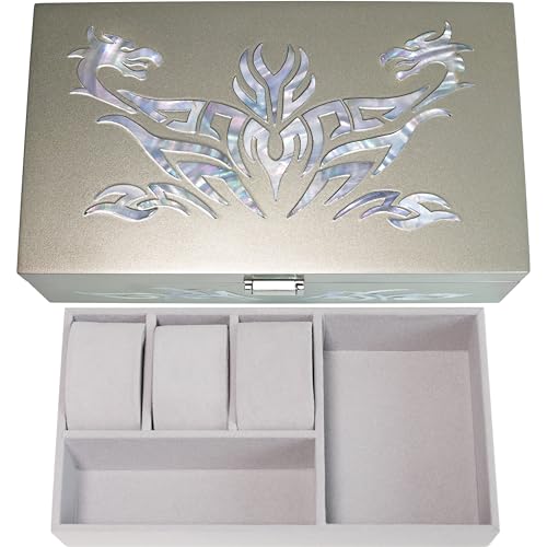 MADDesign Mother of Pearl Watch Box Jewelry Organizer (Metallic Silver) - color: Metallic Silver