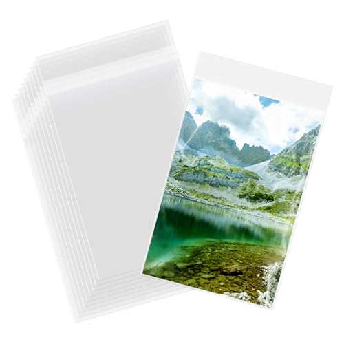 AUEAR 4"x6" Crystal Clear Plastic Sleeves Storage Bags for Picture 100Pack - size: 4 x 6 inches