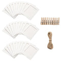 30Pcs 4x6Inch White Paper Photo Frames with String & Clips - color: White, size: 4x6inch