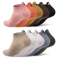 10 Pairs Cute Kawaii Embroidered Low Cut Ankle Socks - color: Fresh Multi Pastel Cartoon Face