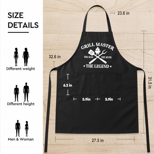 Funny Black Grill Apron with Pockets for Man,Dad,Husband,Father in Law,Chef Daddy Grilling Apron BBQ Cooking Gifts - color: Bring Me Cold Beer