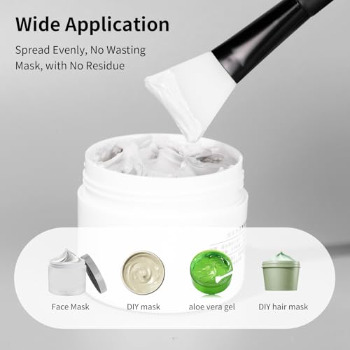 MSQ Silicone Face Mask Brush, Soft Facial Cleansing Scrubber, Facial Mask Brush for Mud, Clay, Charcoal Mixed Mask, DIY, Skincare Applicator Tools (Black 1PC) - color: Black