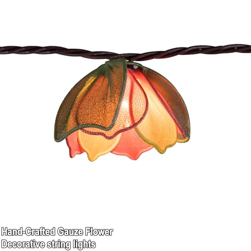 TWINKVILLA Decorative String Lights Plug in with 10 Bulbs, Flower Garland Fairy Lights Connectable Weatherproof Outdoor Indoor for Wedding Garden Pergola Bedroom Porch Floral Home Decor (Multicolor) - color: Multicolor