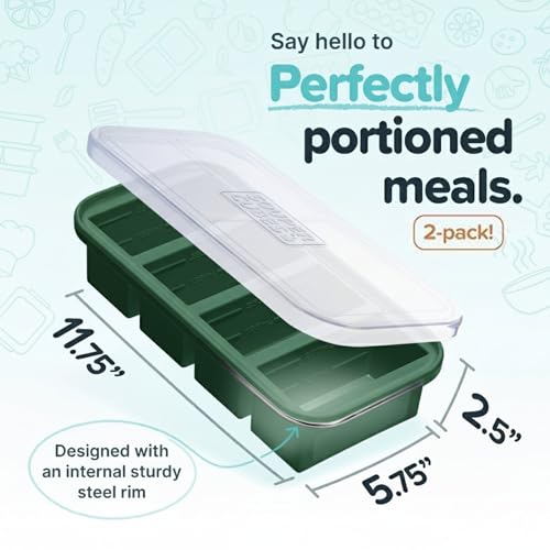 Souper Cubes 1 Cup Silicone Freezer Mold with Lid, Kale, 1-Pack - color: Kale, size: 1-Pack