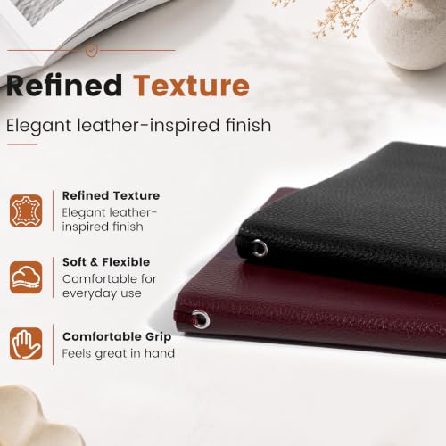 CAGIE College Ruled Journal for Men & Women, Softcover A5 Leather Notebook - color: Black, size: 1 Pack