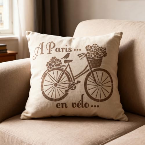 TIAMECH A4 Reusable Floral Bicycle Stencil for Painting - style: Flower Bicycle