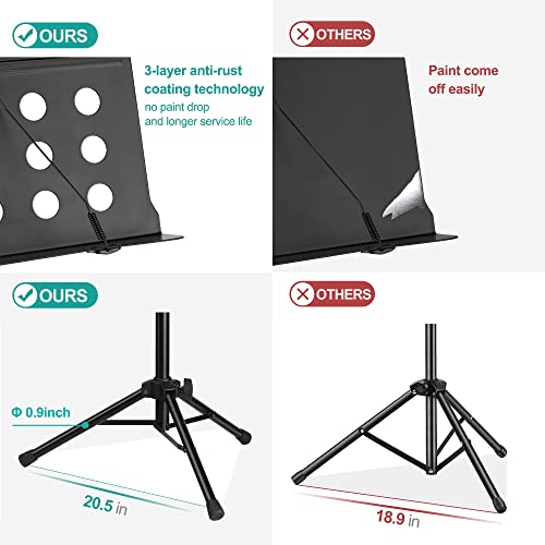 Vekkia 70 - inch Metal Professional Portable Perforated Sheet Music Stand - size: 32-70inch
