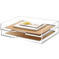 2 Pack-Stackable Paper Letter Tray Enlarged A4 File Desk Organizer Acrylic - style: Enlarged 2 Tier Trays