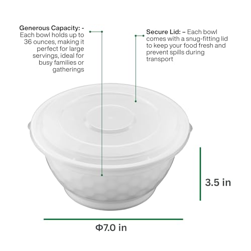 Disposable Noodle Bowls with Lids – 42 oz Microwaveable Ramen & Soup Containers, Leak-Resistant, BPA-Free, Stackable Food Storage for Restaurants & Takeout – 40 Sets, White - color: White, size: 42oz