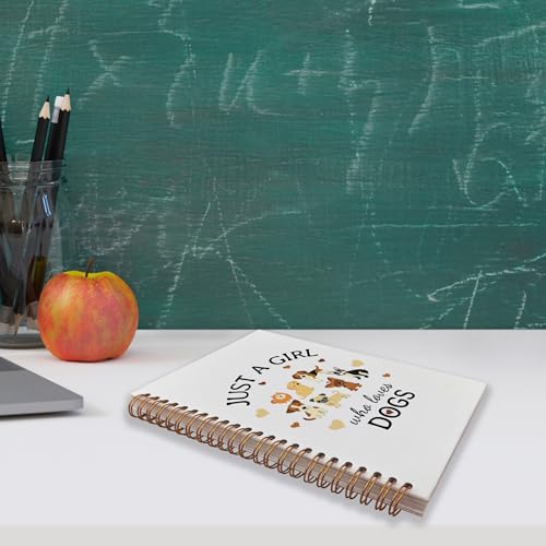 VNWEK Dog Lovers Mom Owner Gifts Spiral Notebook Journal 5.5x8.3 Inch, Just a Girl Who Loves Dogs Journal, Pet Lover Gifts, Cute Puppy Lined Hardcover Spiral Notebook - color: Dog notebook-1