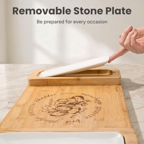 SMIRLY Bamboo Charcuterie Board Set with Serving Accessories