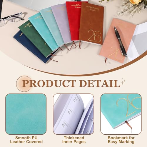 PATIKIL 2026 Daily Planner Notebook, A6 64 Sheets Undated to Do List Daily Weekly Monthly Goals Tracker Pocket Notebook for Office Home Study Work Time Management Fitness Habit, Cyan - color: Cyan