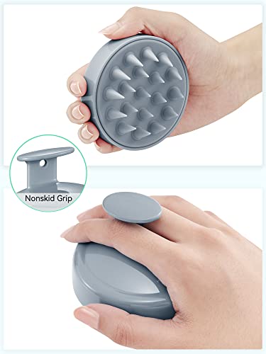 HEETA Scalp Massager Hair Growth Scrubber for Dandruff Removal Hair Care - color: 04-sky Gray