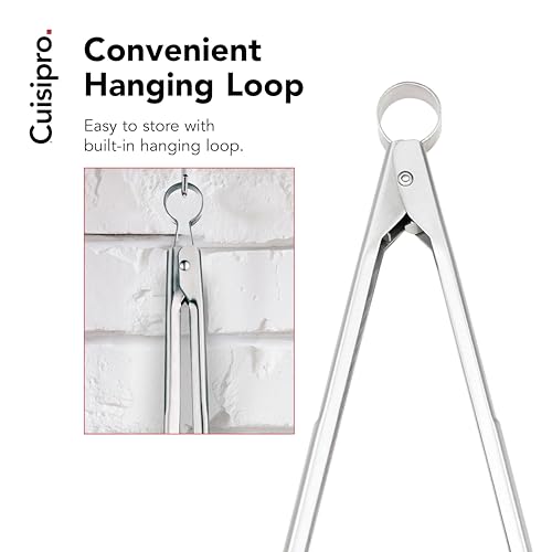 Cuisipro Stainless Steel Wide Grill/Fry Tongs, 12-Inch - size: 12-Inch