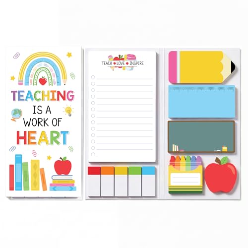 BEAWART Teacher Sticky Notes Set, Colorful Classroom Appreciation Gift - color: Sticky Notes Colorful Teacher