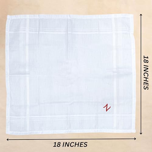Monogrammed Handkerchiefs for Men 3-Pack Cotton, White Hankies - color: Z
