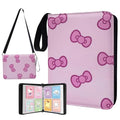 400 Pockets Pink Card Binder,Portable Shoulder Strap,Waterproof PU Bag,B292 - color: Pink Shoulder Strap-400