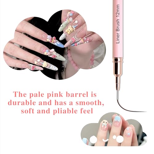5Pcs Nail Art Brushes Kit - Pink - color: Pink
