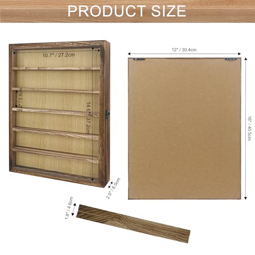 FramePro Shadow Box Frame Display Case 12x16 with Removable Shelves, Deep Memory Box Trinket Knick Knack Shelf Cabinet for Collector, Keepsake Coins Military Medals Wedding Flowers Real Wood - color: Carbonized Wood, size: 12x16