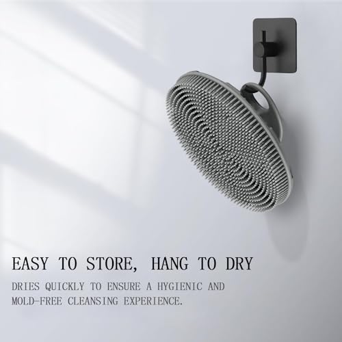 INNERNEED Food-Grade Soft Silicone Body Scrubber Shower Brush, Black+Gray - color: (Set) Black+gray