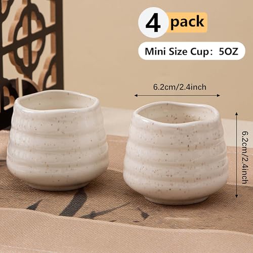 Ceramic Tea Cup Set, 5OZ Espresso Cups, Speckle, Set of 4 - color: Speckle
