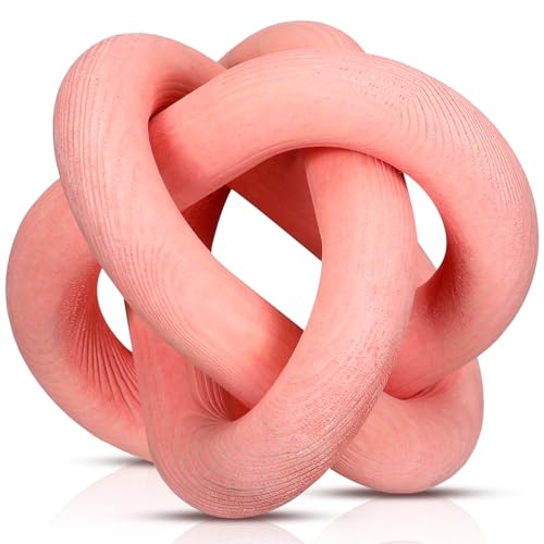 Yalikop 3 Link Wood Knot Decor Rustic Table Shelf Accents, Pea-Pink - color: Pea-pink