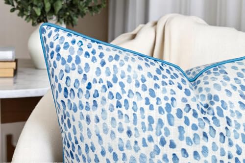 Watercolor Dot Print Throw Pillow Cover 18x18, Blue - color: Rain Drops-blue, size: 18" x 18" (Pack of 1)