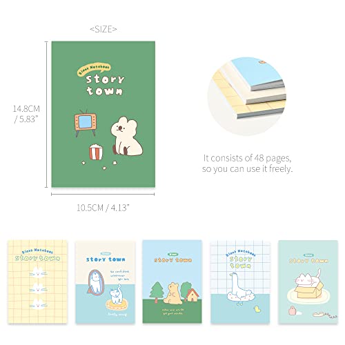Monolike Story town Afternoon mini notebook 6p B-SET_Mini note, Pocket note, Blank note, Pocket size, a portable note, 48pages - color: Story town Afternoon mini notebook 6p B-SET