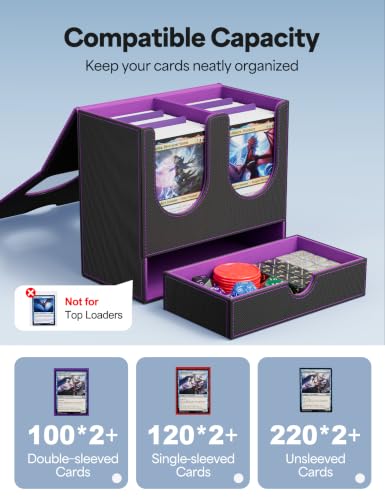 MTG Commander Deck Box (B-Black&Purple) - color: B-Black&Purple