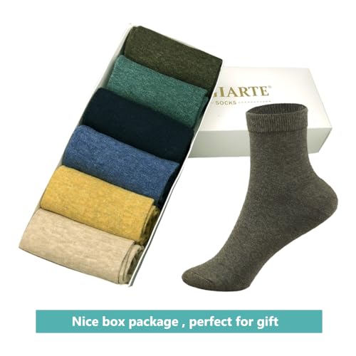 MAGIARTE Womens Mini Crew Cotton Socks,6 Pairs - color: Color#07