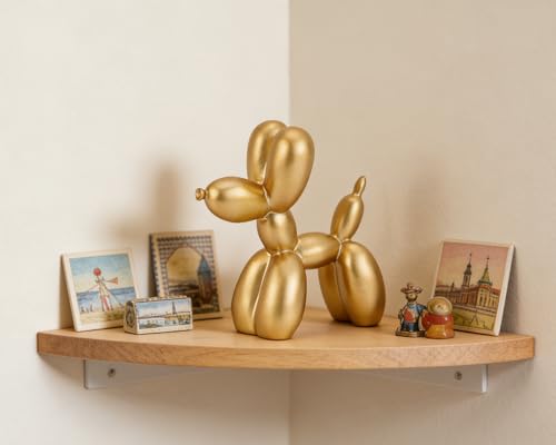 4 Inch Matte Gold Balloon Dog Sculpture - color: Gold