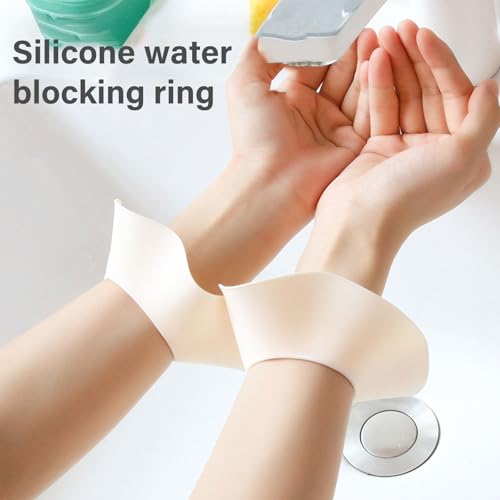 1pair Silicone Wristband Waterproofed Face Wash Wristbands Skincare Wrist Guards for Make up Shower Wrist Guards - color: Transparent