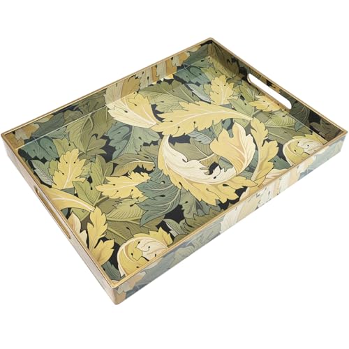 Spsyrine Plastic Serving Tray with Handles for Coffee Table, Acanthus - color: Multi G