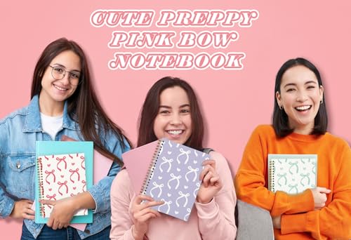 QUICQOD Cute Coquette Purple Bow Spiral Notebook for Women 5.5x8.3 Inch - color: Purple2