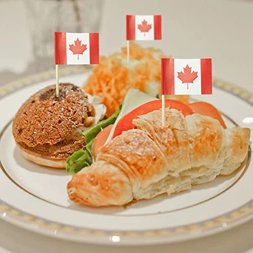 mflagperft Canada Toothpick Flags 100 Pack, Canadian Flag Cocktail Picks - color: Canada