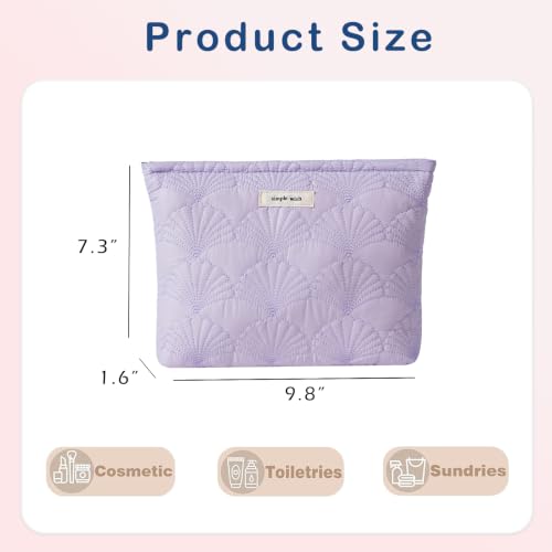 RSRSLEII Quilted Cotton Seashell Makeup bag, Travel Toiletry Bag, Purple - color: 09 Purple